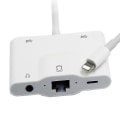 Miniatyrbillede 3 af 5: Lyn til Rj45 Ethernet Lan kablet netværksadapter 5 i 1 Usb Otg Lan Rj45 Ethernet 3,5 mm højhastighedskonverter (FMY)