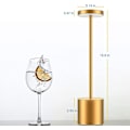Miniatyrbilde 3 av 5: Led-bordlampe uten ledning, metall, USB-ladbare 6000mah 2 nivåer (FMY) gold