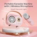 Miniatyrbillede 3 af 5: Karaoke-Mikrofon Maskine Legetøj til Børn og Voksne Bluetooth-Kompatibel Karaoke Maskine til Børn og Voksne (FMY) Pink Single Microphone