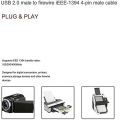 Pikkukuva 3 / 4: USB-uros-Firewire-liitäntä (4-napainen mini) Firewire-sovitin (FMY)