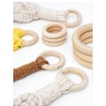 Miniatyrbilde 5 av 5: Pakke med 10 Ubehandlede Solide Treringer for Håndverk, Naturlige Treringer for Håndverk, DIY Dekor (FMY) Beige 65mm