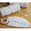 Miniatyrbild 5 av 5: Makramé Bomullsrep 4mm, 100m Bomullsgarn, 100% Naturligt Makramégarn, Snöre Växt Tapestry DIY Flätat Rep Växthängare (FMY)