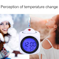 Miniatyrbillede 2 af 5: Multifunktionel Stemme-Talende LED-Display Tidsprojektion Termometer Vækkeur (FMY) White