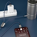 Miniatyrbilde 4 av 5: 2-i-1 Type-C Bil Audiokabel 1 Split 2 Type C til USB A 3,5 mm AUX Kabelledning (FMY) Black