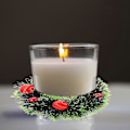 Miniatyrbillede 3 af 4: 6 stk. Julelysringe, Små Lyskranser Kunstige Bær Sne Pine Nåle Lyskranser Til Bryllup Midtpunkt Juleferie (FMY) Green-yellow