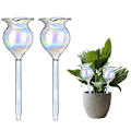 Miniatyrbillede 1 af 5: Plantevandere Selvvandede Kugler Selvvandede Pigge Håndblæst Klar Glas Plantevandspærer Enheder Til Indendørs Udendørs (FMY) 2Pcs