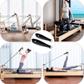Miniatyrbillede 4 af 5: 1 par Pilates Stropper Pilates Dobbelt Løkke Strop Reformer Fitness D-Ring Stropper Polstret Pilates Udstyr D-Ring Yoga Træningsstropper Tilbehør Black