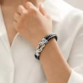 Miniatyrbillede 2 af 5: Mor Og Datter For Evigt Forbundet Sammen Flettet Læderarmbånd Kvinder Inspirerende Armbånd Kvinders Rustfrit Stål Flettet Læderarmbånd  (FMY) Daughter A
