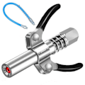 Miniatyrbillede 1 af 5: Fedtsprøjte Kobling - Fedtsprøjte Spids, Smørenipler, Kraftig Hurtigudløser Fedtkobling Kompatibel Med Alle Fedtsprøjter 1/8\" Npt Ender (FMY) B with Hose