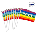 Pikkukuva 1 / 4: 50/100 kpl Mini Rauhanlippu Rainbow Pacifist Lippu Kädessä pidettävä Polyesteri Rauhanlippu (FMY)