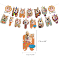 Pikkukuva 4 / 5: Kawaii Corgi -teemainen syntymäpäiväjuhlatarvikkeet, mukaan lukien banneri, ilmapallot, kakun koristeet, cupcake-koristeet, söpöt ja karvaiset corgi-koiran juhlatarvikkeet (FMY)