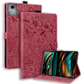 Miniatyrbilde 1 av 5: For Lenovo Tab M11 Plus/ Tab K11 Plus Veske Lær Stativ Nettbrett Deksel Blomst Katt Kortspor (FMY) Wine Red
