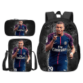Miniatyrbilde 2 av 3: Fotballstjerne Mbappe barneskoleveske Studenter Ryggsekk/pennveske/måltidspose Menn og kvinner  (FMY) Only a pen bag