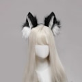 Miniatyrbilde 5 av 5: Hodebånd med pelsaktige ulveører, cosplay-rekvisitt, hodepynt, unisex, Halloween-fest, maskeradehodeband (FMY) White