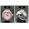 Miniatyrbillede 3 af 4: Hjerteformet Ringur til Kvinder Mænd Analog Quartz Ur Arabiske Tal Skive (FMY) Pink