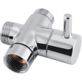Miniatyrbilde 4 av 5: 3-veis T-formet slangedeler Holdbar messingkrandeler Kromfinish Termostatisk blandebatteri for veggmontert hånddusj (DPD)