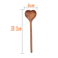 Miniatyrbilde 4 av 5: Treskje i tre, varmebestandig, langt håndtak, anti-sprekk, oppvaskmaskinsikker, hjerteformet serveringsskje, kjøkkenutstyr Kaesi  (FMY) Wooden Color