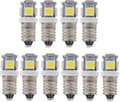 10st E10 12v Kallvit Led Lampor 5smd 0.5w 50lm Lampkallvit (FMY)