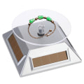 Miniatyrbilde 4 av 5: Solcelledrevet displaystativ 360 graders rotasjon energibesparende ABS roterende plattform displaybase for utstillingsvindu (FMY) Black