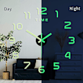 Miniatyrbild 3 av 5: 40cm Luminous Väggklockor Diy Digital Klocka Luminous Klocka Akryl Diy Väggklocka Vardagsrum Sovrum Väggdekal Klocka  (FMY)