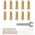 10 stk. Multi-størrelse dyser til Neptune 4 Plus/Max 3D-printer, messing Hotend dyser 0,4/0,6/0,8/1,0 mm (FMY) Gold