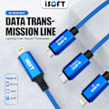 Miniatyrbillede 2 af 5: ISOFT IS-003B Datatransmissionskabel Lightning til Micro-USB Datakopieringskabel (FMY)