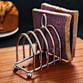 Miniatyrbillede 3 af 5: Toastbrødrister Stativ 6 Rustfrit Stål Toaststativ Med Kuglefødder Og Sløjfehåndtag  (FMY) Silver