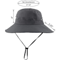 Miniatyrbild 1 av 4: Dam sommar solhatt bred brätte utomhus UV-skydd hatt hopfällbar hästsvans hink keps för strand fiske vandring  (FMY) Grey