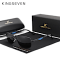 Pikkukuva 1 / 5: KINGSEVEN 2022 Klassinen Neliö Polaroid Aurinkolasit Miesten Ajomiseen Miehille Aurinkolasit Silmälasit UV-Suoja Oculos N7906 (FMY) Black Gray Original