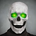 Miniatyrbillede 2 af 5: Halloween Fuld Hoved Skallemaske Hjelm Kæbe Bevægelig Skelet Cosplay Gyser Skræmmende (FMY) Light color