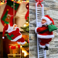 Miniatyrbild 3 av 5: Charmig Jultomte Sångande & Klättrande Stege Dekorationssats - Batteridriven, Färgglada LED-lampor, Festlig Julmusik, Perfekt för C (FMY) 1 Set