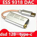 Pikkukuva 2 / 5: DAC ES9318 USB Type C Kuulokeadapteri HiFi Dekoodaus AMP Adapteri Äänikortti Android Type C -laitteille Silver