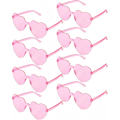 Miniatyrbillede 5 af 5: Hjertebriller Hjerteformet Rammeløse Briller Trendy Transparent Farve Fest Solbriller  (FMY) Pink 8pcs