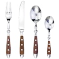 Miniatyrbillede 1 af 2: Klassisk Bestiksæt i Rustfrit Stål med Resin Nitter, 4-i-1 Elegant Spisebestik til Fine Dining (FMY) Beige