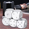 Miniatyrbilde 5 av 5: 5 stk Terninger i Aluminium Legering Bordspill Terningsett Med Oppbevaringsboks (Sølv Rektangulær Boks) T-x Raoliang  (FMY) gold