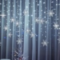 Pikkukuva 2 / 5: 3,5 m:n lumikideverho, led-valosarja, vilkkuva keijuköynnös, talvijuhla, Tangrui (FMY) multicolor