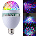 Miniatyrbilde 1 av 5: 3W Automatisk Roterende Krystallkule RGB LED Scene Lys Pære Lampe DJ Disco Party - du (FMY)