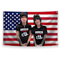Miniatyrbild 3 av 5: Jake och Johnnie Flagg Affisch The TINAS Polyester Tryckt med Mässingsöljetter Gobeläng Banner för Vägg Rum Heminredning  (FMY) as the picture22996 60 x 90cm