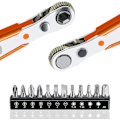 Pikkukuva 1 / 5: Räikkäruuvimeisselisarja 13 kpl 110 mm, 1/4\" miniräikkävääntimet ja 12 mallin ruuvikärkeä 1/4 tuuman High Torque Drive Mini Ratchetin -ominaisuudella