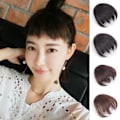 Pikkukuva 2 / 5: Fornnerg Tytöt Epäsäännöllinen Korkea Lämpötila Kuitu Faux Fringe Bang Hiuspala Hiustenpidennykset (FMY) Black