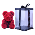 Pikkukuva 1 / 3: Ruusu Karhu Tekokukka Vaahto Ikuinen Elämä Ystävänpäivälahjoihin Kodin Sisustus 25/40cm Lahjapakkauksella Teddy  (FMY) red