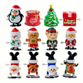 Miniatyrbillede 1 af 5: 12 stk. Jule-Optræk Legetøj, Julefestgaver, Sjove og Søde Små Gaver, Julemanden Optræk Legetøj Girlande (FMY) 12pcs
