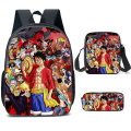 Miniatyrbild 1 av 4: Anime One Piece Tryck 3-pack/set Barnryggsäck Lunchväska Axelväska Pennfodral För Pojkar Flickor (FMY)