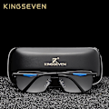 Miniatyrbild 5 av 5: KINGSEVEN 2022 Klassiska Kvadratiska Polariserande Solglasögon för Män, Körglasögon, UV-Blockerande Oculos N7906 (FMY) Gun Gray Original