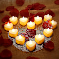 Miniatyrbillede 1 af 5: 24 stk. Hjerteformede LED Te-lys Stearinlys LED Stearinlys Til Valentinsdag Bryllup (FMY)