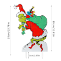 Miniatyrbilde 2 av 3: Julelysende Grinch-skilt med staker for hage og utendørs festlig julepynt (FMY) C