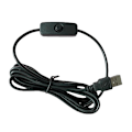 Miniatyrbillede 1 af 5: Universal USB-kabel USB-strømadapter med tænd/sluk-knap Oplader datakabel (FMY) Black 501 switch