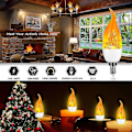 Miniatyrbillede 3 af 5: LED Flamme Flimrende Pære LED Ild Emulering Lys E14 E27 Stearinlys Lampe 4 Tilstande Belysning Kreativ Juleatmosfære Lampe Hjem Dekoration 1 Stk (FMY) E27 4 pcs