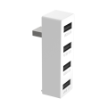 Miniatyrbild 1 av 5: Sinknap Expansionsdock 4-i-1 Låg Latens Anti-Interferens 4 Usb2.0 Spelkonsoler Kontroller Usb-Hub För Xbox Series S (FMY) White