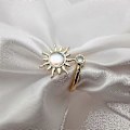 Miniatyrbillede 5 af 5: Fidget Ring til Kvinder Piger Åben Justerbar Angst Ringe Solsikke Tusindfryd Månesten Stjerne Knoringe Spinner Ringe (FMY) Silver